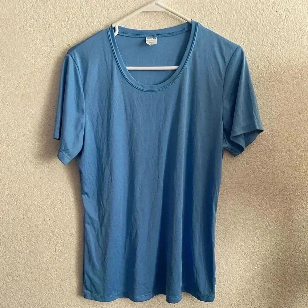 💥🆕Light Blue Basic Crew Neck Tee🆕